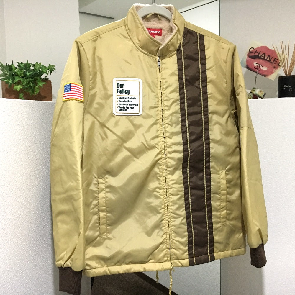 Supreme Pit Crew Jacket, 17AW, Men's Nylon Jacket, Beige