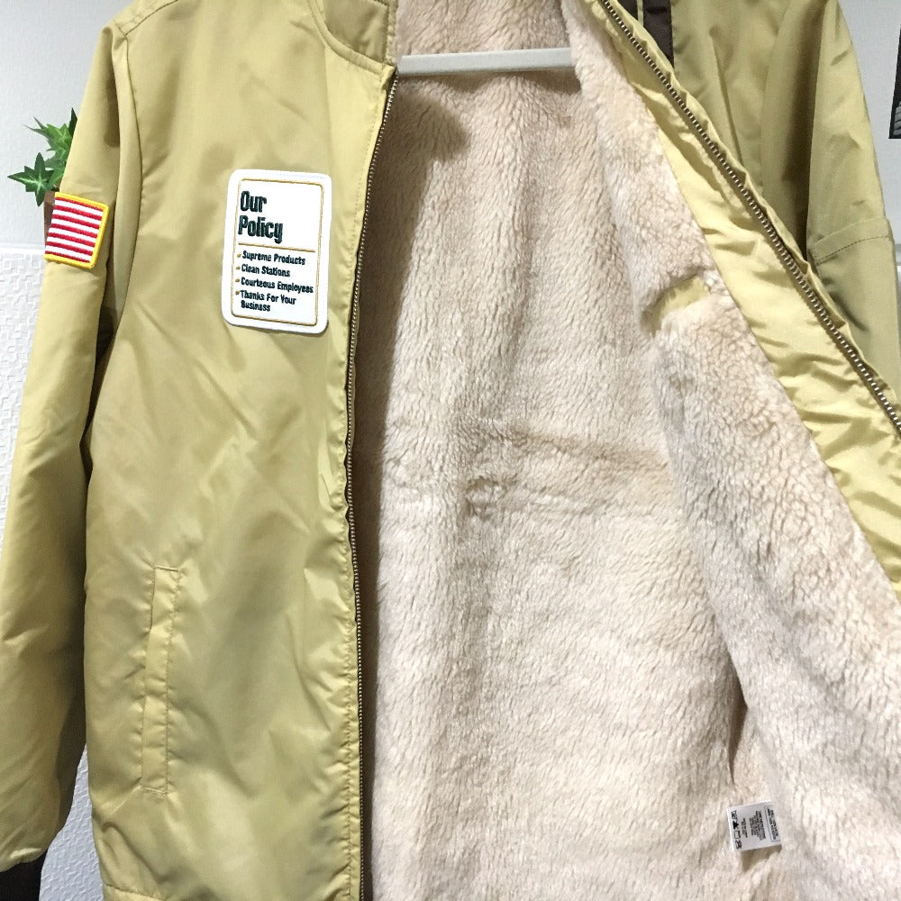 Supreme Pit Crew Jacket, 17AW, Men's Nylon Jacket, Beige