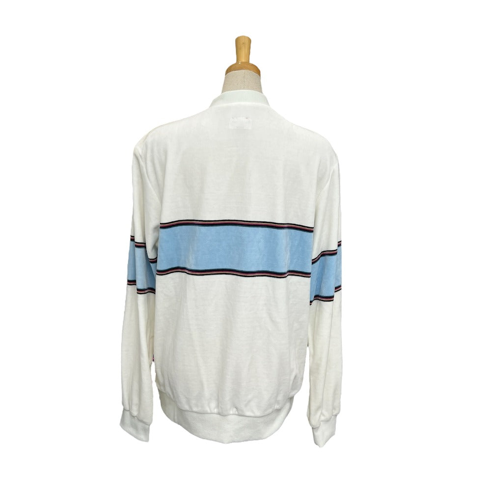 Supreme Snap Henley Long Sleeve Velour Snap Henley Tops and Other Velour Men's White