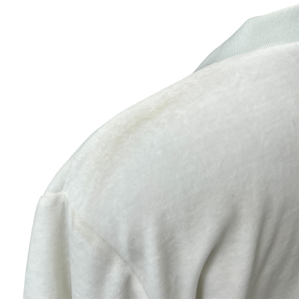 Supreme Snap Henley Long Sleeve Velour Snap Henley Tops and Other Velour Men's White