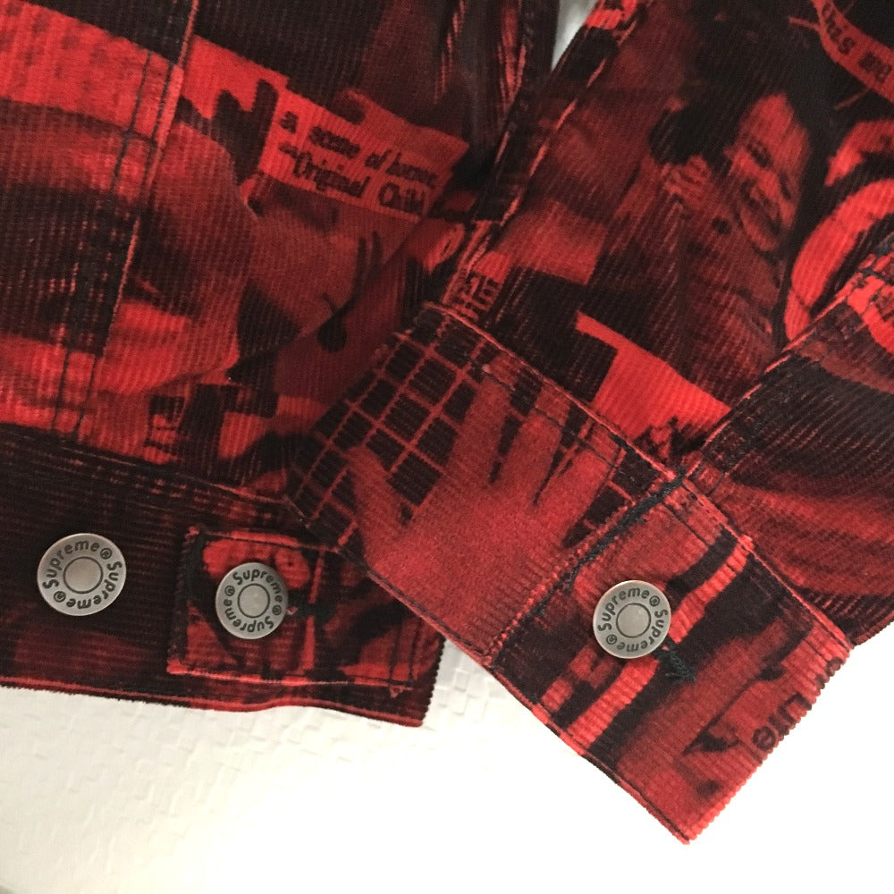 Supreme Vibrations Corduroy Trucker Jacket, Women's Cotton, Red