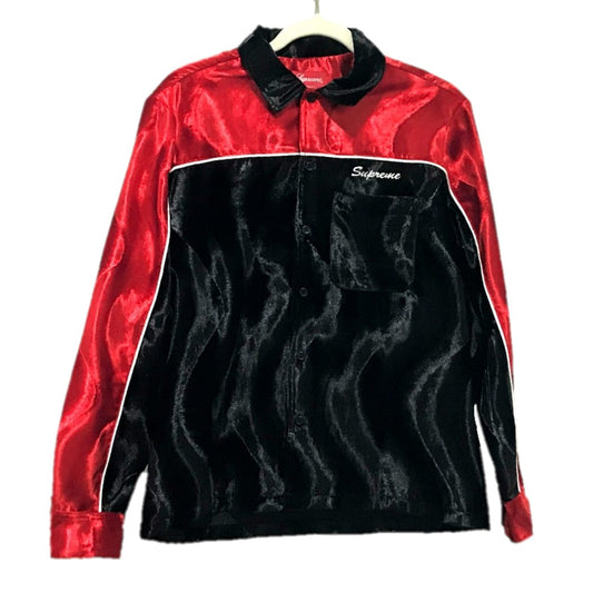 SUPREME Apparel 18aw Velvet Swing Shirt Velvet Work Men's Long Sleeve Shirt