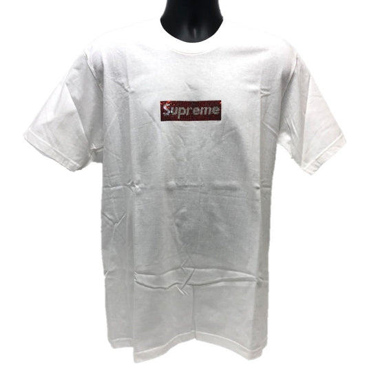Supreme ボックス ロゴ Tシャツ アパレル SUPREME×スワロフスキー 2019SS 半袖Ｔシャツ コットン メンズ ホワイト×レッド