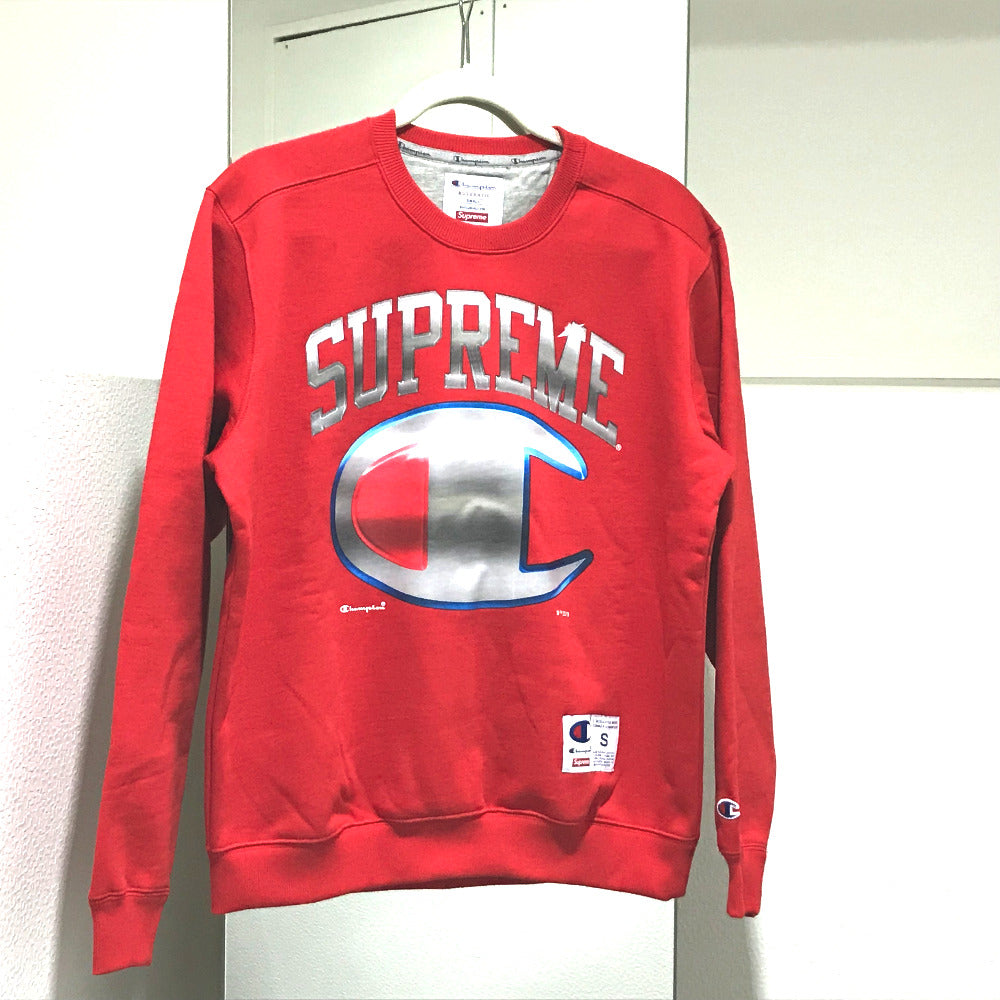 Supreme 19SS Sweatshirt Supreme/Champion Chrome Crewneck Sweatshirt, Cotton, Men's, Red