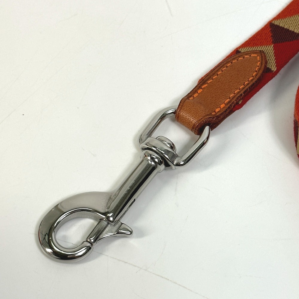 HERMES Medor Slim Dog Leash, Canvas/Leather, Women's, Dark Irish Red