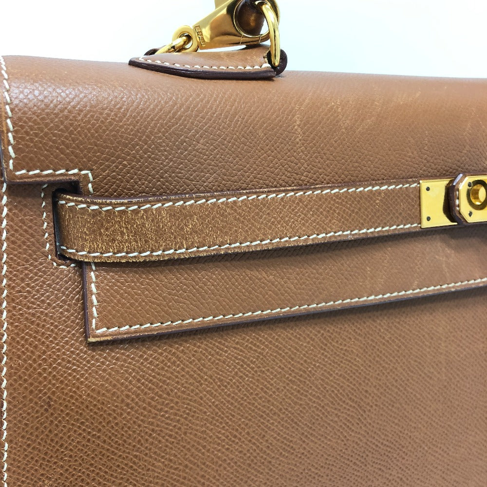HERMES ケリー35 外縫い 2WAYバック 斜め掛けバック カバン バック ハンドバッグ クシュベル レディース ゴールド G金具 ブラウン - brandshop-reference