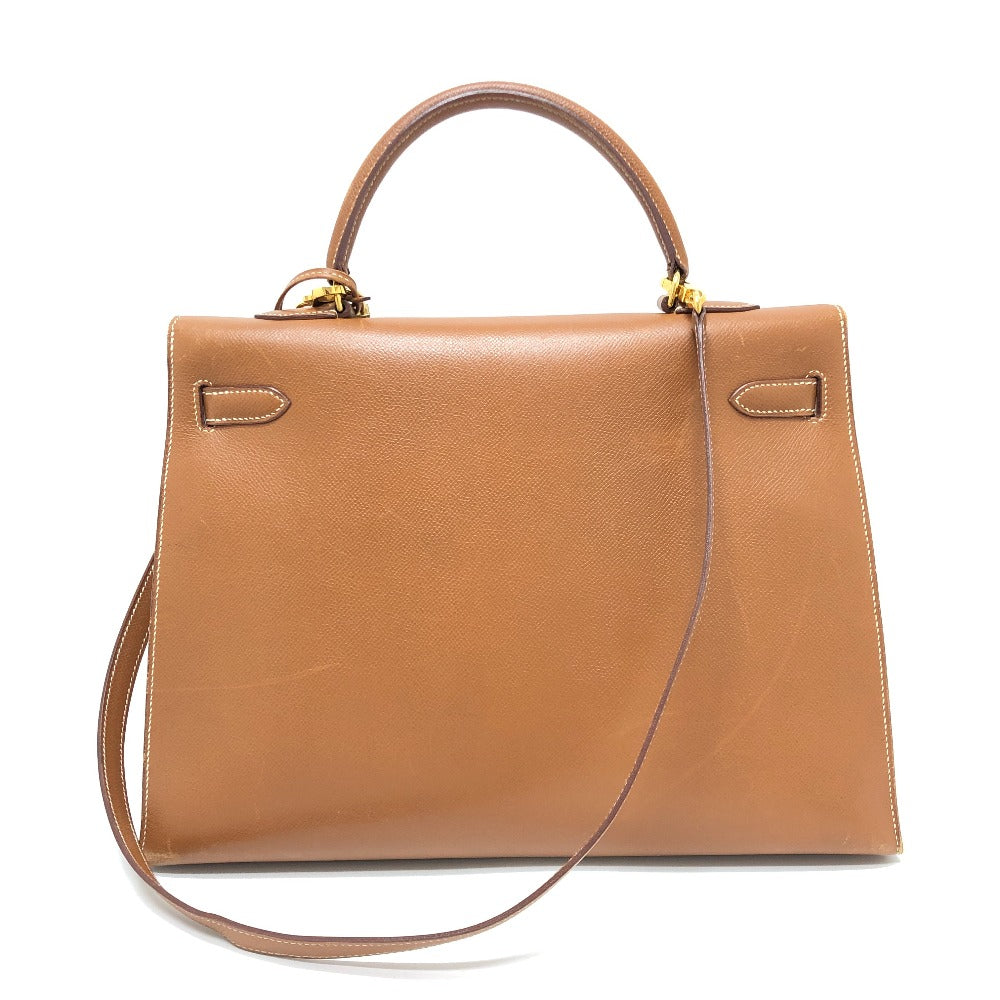 HERMES ケリー35 外縫い 2WAYバック 斜め掛けバック カバン バック ハンドバッグ クシュベル レディース ゴールド G金具 ブラウン - brandshop-reference