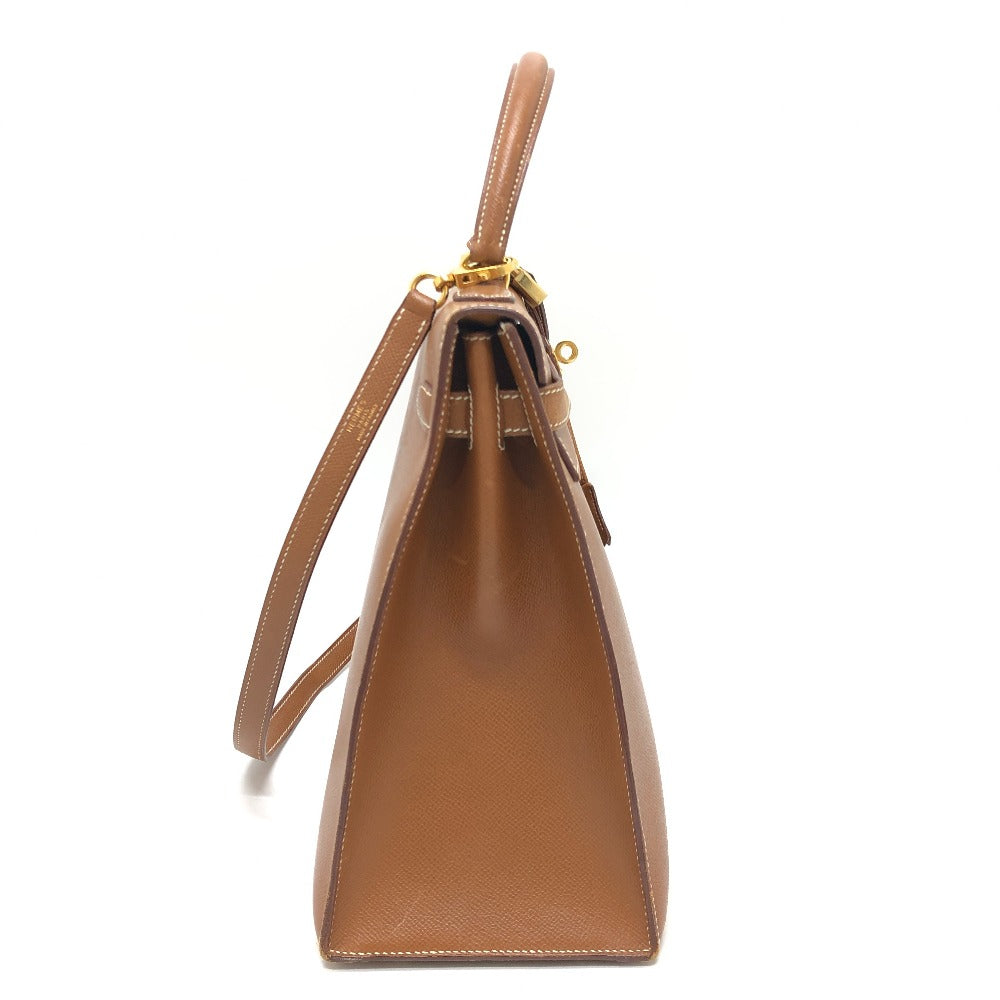 HERMES ケリー35 外縫い 2WAYバック 斜め掛けバック カバン バック ハンドバッグ クシュベル レディース ゴールド G金具 ブラウン - brandshop-reference