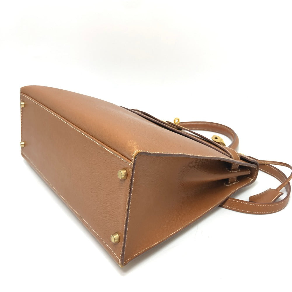 HERMES ケリー35 外縫い 2WAYバック 斜め掛けバック カバン バック ハンドバッグ クシュベル レディース ゴールド G金具 ブラウン - brandshop-reference