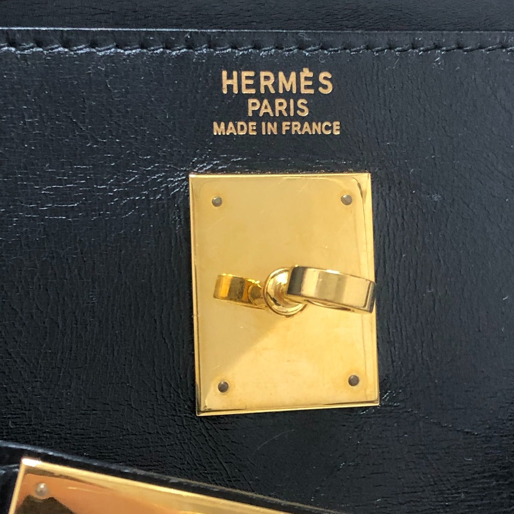 HERMES ケリー35 ケリー 35 内縫い カバン ゴールド金具 ハンドバッグ ボックスカーフ レディース ブラック
