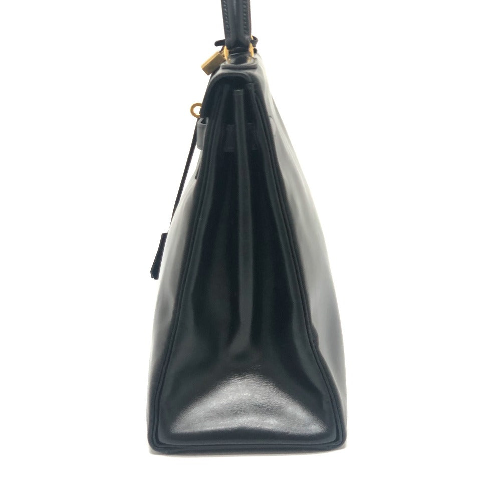 HERMES ケリー35 ケリー 35 内縫い カバン ゴールド金具 ハンドバッグ ボックスカーフ レディース ブラック