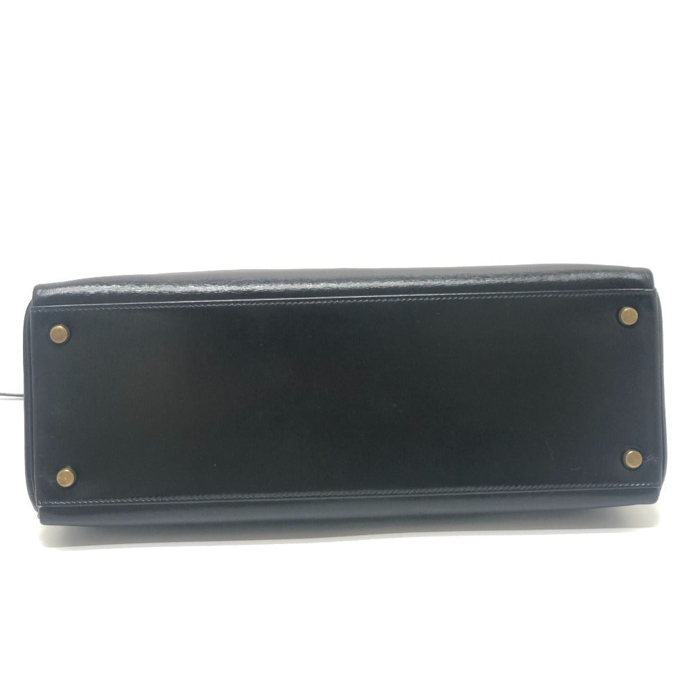 HERMES ケリー35 ケリー 35 内縫い カバン ゴールド金具 ハンドバッグ ボックスカーフ レディース ブラック