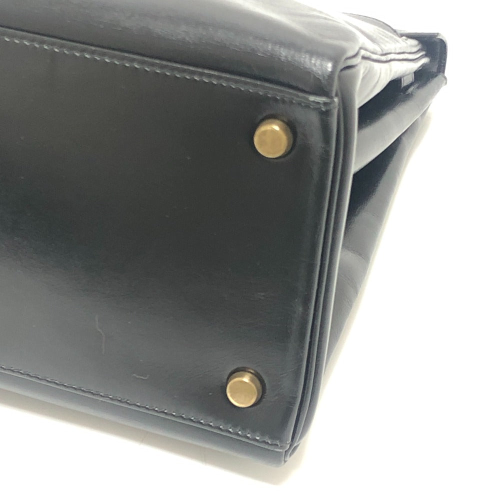 HERMES ケリー35 ケリー 35 内縫い カバン ゴールド金具 ハンドバッグ ボックスカーフ レディース ブラック