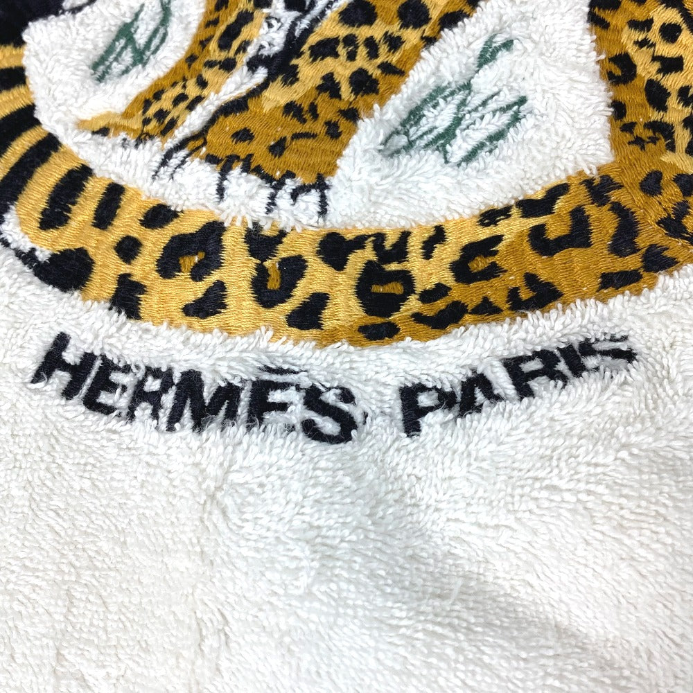 HERMES バスタオル インテリア ひざかけ ブランケット タイガー 虎 刺繍 ビーチ タオル コットン レディース - brandshop-reference