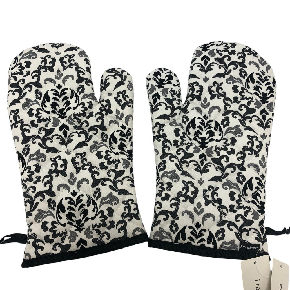 Francfranc Damask Neo Curuk Oven Mitts Kitchenware Cotton Unisex White