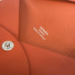 HERMES Business Card Holder/Pass Case with Calvi Palm Tree Design, Bifold Card Case, Swift, Unisex, Orange