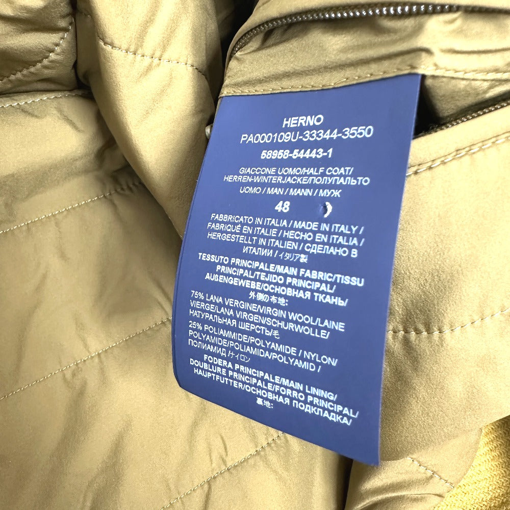 Herno PA000109U パッカブル アパレル ジップアップ ロングコート アウター  ロングコート ウール メンズ ブラウン - brandshop-reference