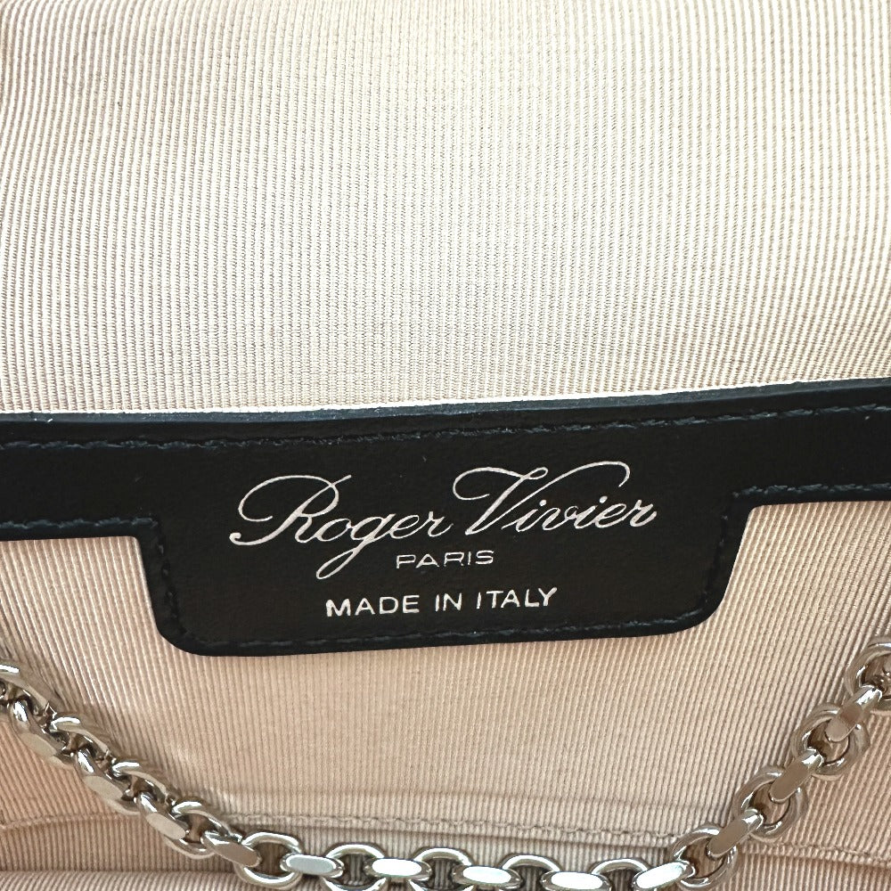 ROGER VIVIER RBWANMH70000LU クリスタル フェイクパール ヴァニティ カバン マイクロ 2WAY ハンドバッグ ベルベット レディース ブラック - brandshop-reference