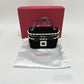 ROGER VIVIER RBWANMH70000LU Crystal and Faux Pearl Vanity Bag, Micro 2-Way Bag, Crossbody Handbag, Velvet, Women's, Black