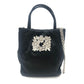 ROGER VIVIER RBWANVK0000RS0B999 Crystal Draped Pocket Bouquet Strass Micro 2-Way Bag, Handbag, Satin, Women's, Black