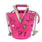 ROGER VIVIER Funny Love 2WAY Bag Chain Shoulder Bag Handbag Suede Women's Pink