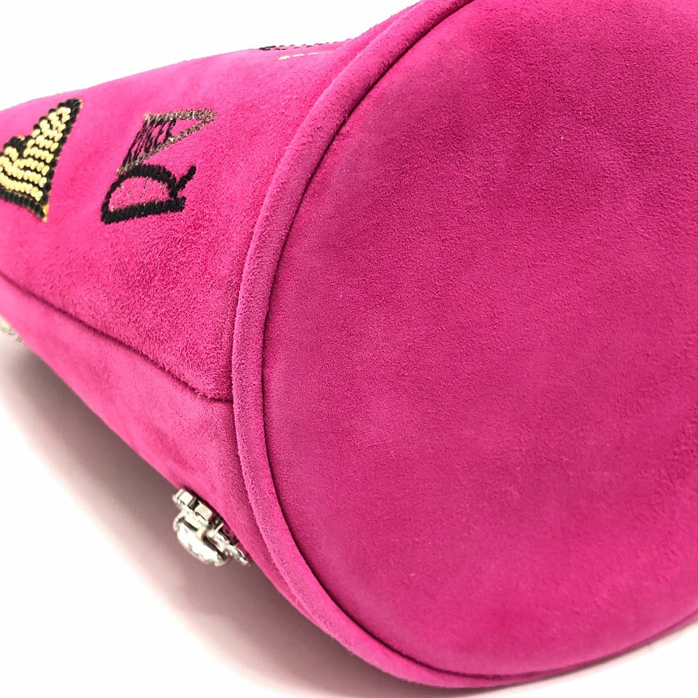 ROGER VIVIER Funny Love 2WAY Bag Chain Shoulder Bag Handbag Suede Women's Pink