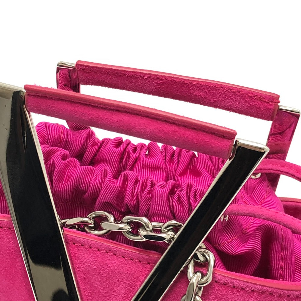 ROGER VIVIER Funny Love 2WAY Bag Chain Shoulder Bag Handbag Suede Women's Pink