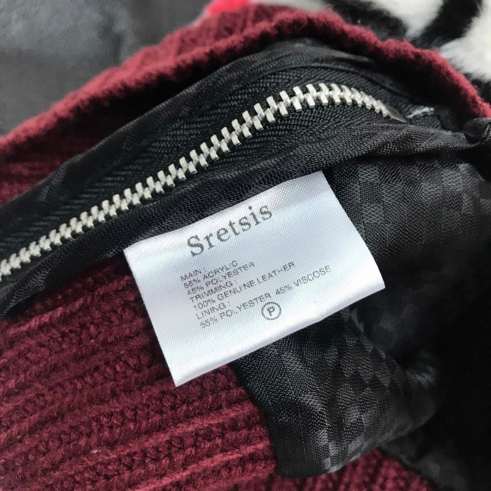 Sretsis Short Side-Zip Knit Top with Faux Fur, White