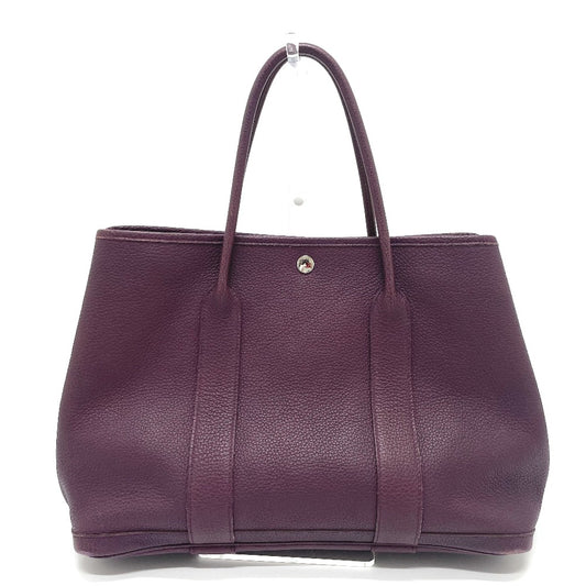 HERMES Garden Party PM Shoulder Tote Bag in Negonda, Cassis and Purple