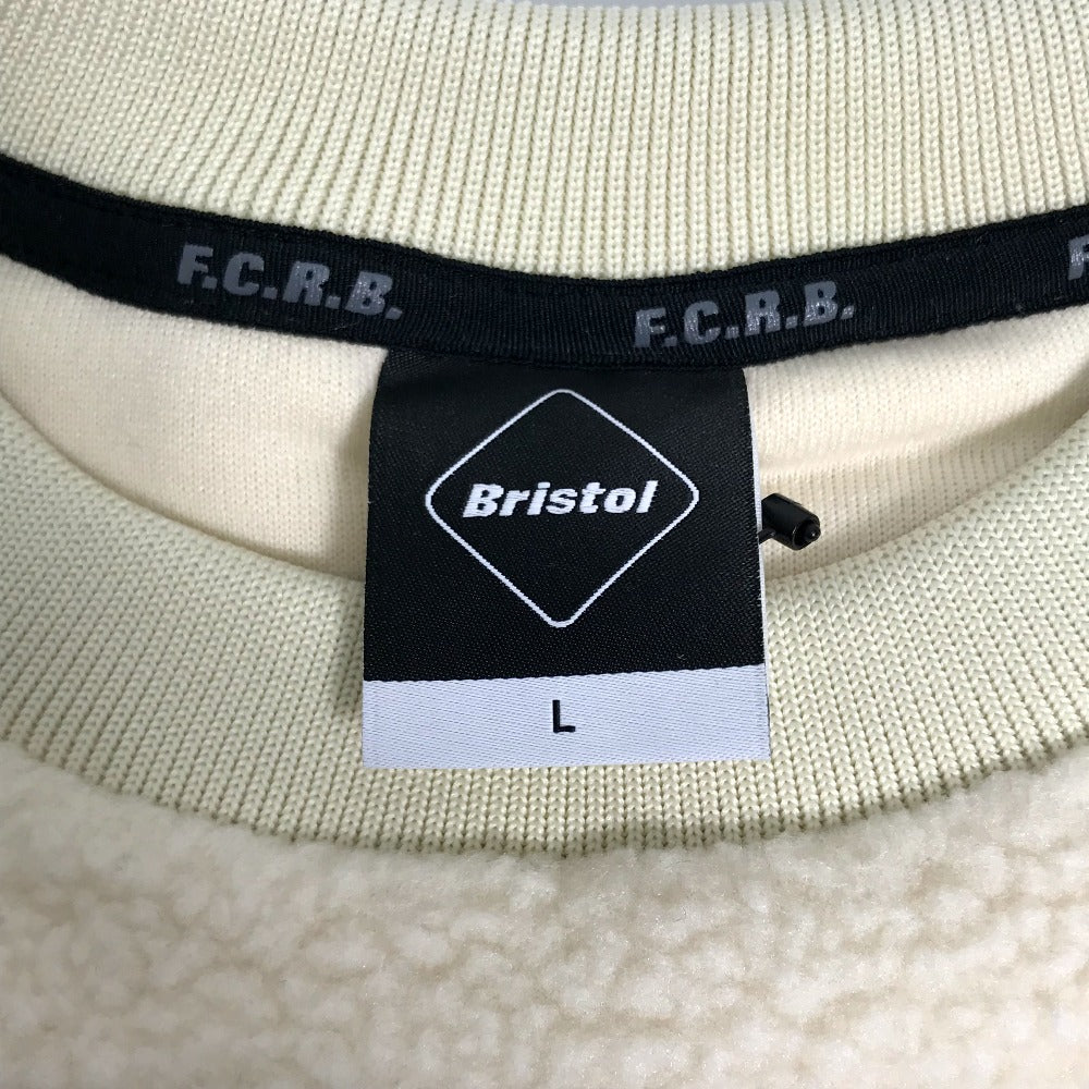 Bristol FCRB-222045 F.C.Real Bristol BOA FLEECE BIG LOGO CREWNECK TOP ボア フリース トレーナー ポリエステル メンズ OFF WHITE ホワイト