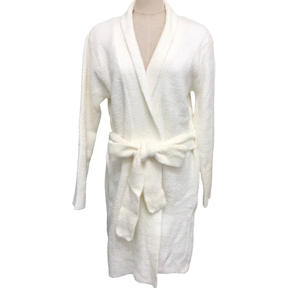 Peach John Salon by Peach John Fluffy Loungewear Long-Sleeve Gown Pajamas Tops & More Cotton Ladies White