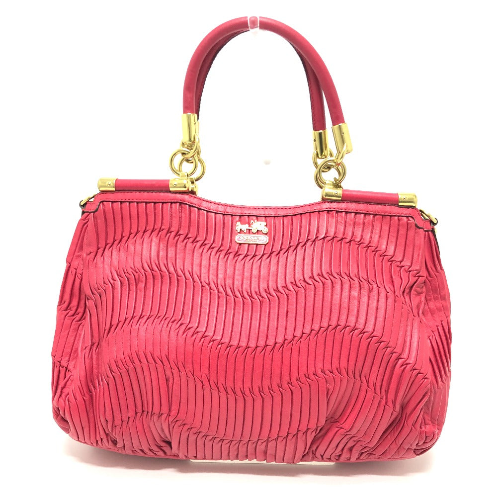 COACH 21281 マディソン ギャザード 2WAYバック トートバック バック カバン トートバッグ レザー レディース レッド - brandshop-reference