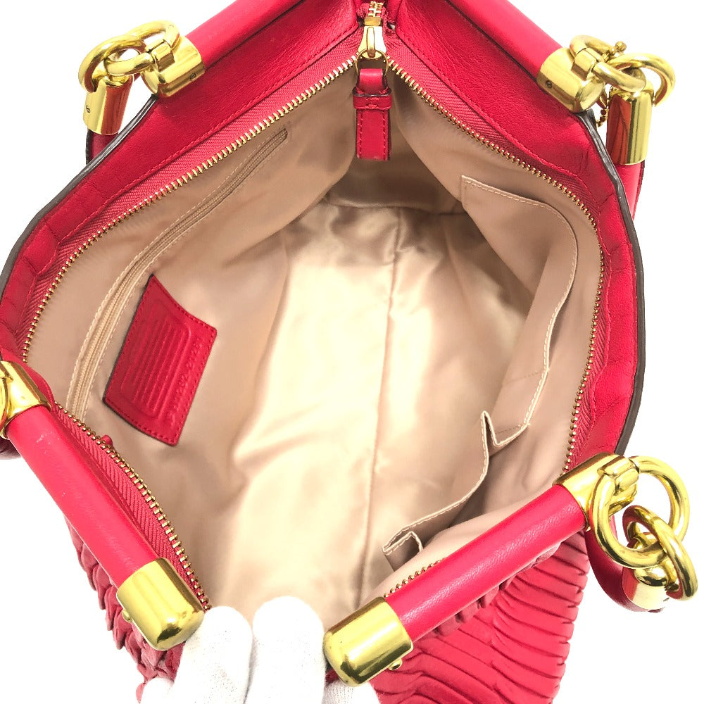 COACH 21281 マディソン ギャザード 2WAYバック トートバック バック カバン トートバッグ レザー レディース レッド - brandshop-reference