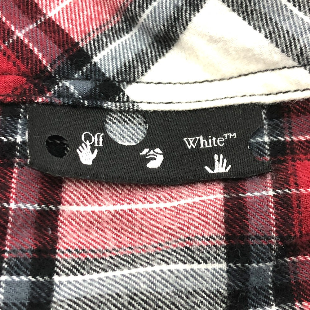 OFF-WHITE 長袖 スプレー チェック柄 アパレル トップス ボタンシャツ 長袖シャツ コットン メンズ