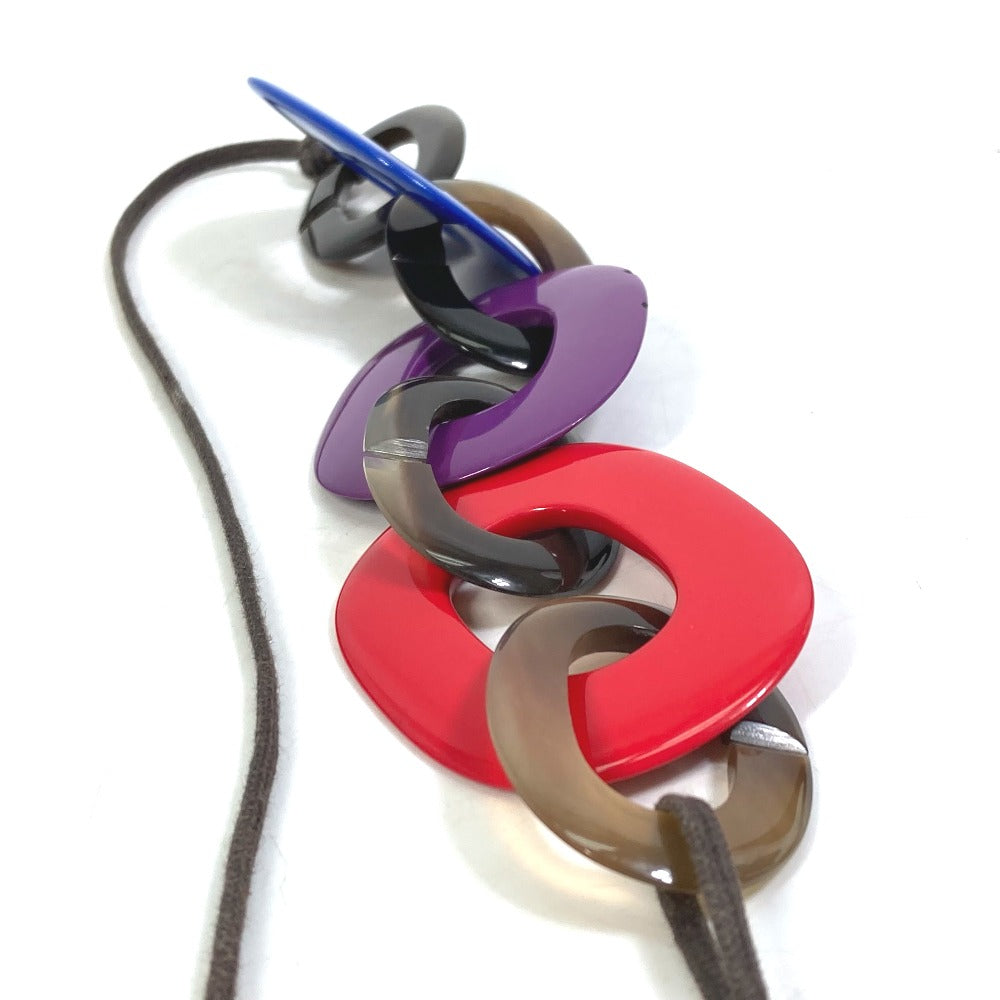 HERMES Caramba Multicolor Necklace in Buffalo Horn, Red, for Women