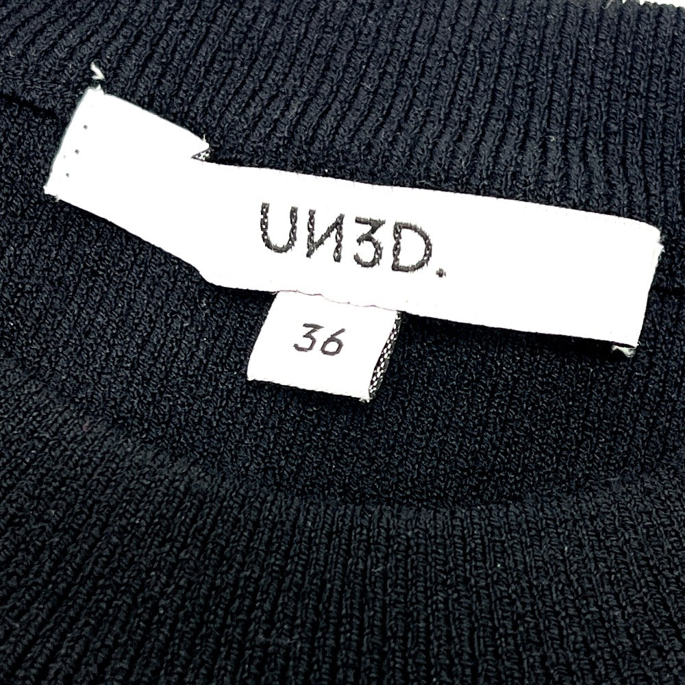 UN3D 522422601101 Short Knit Top, Sleeve-Toggle Knit, Short Length, Rayon, Women's, Black