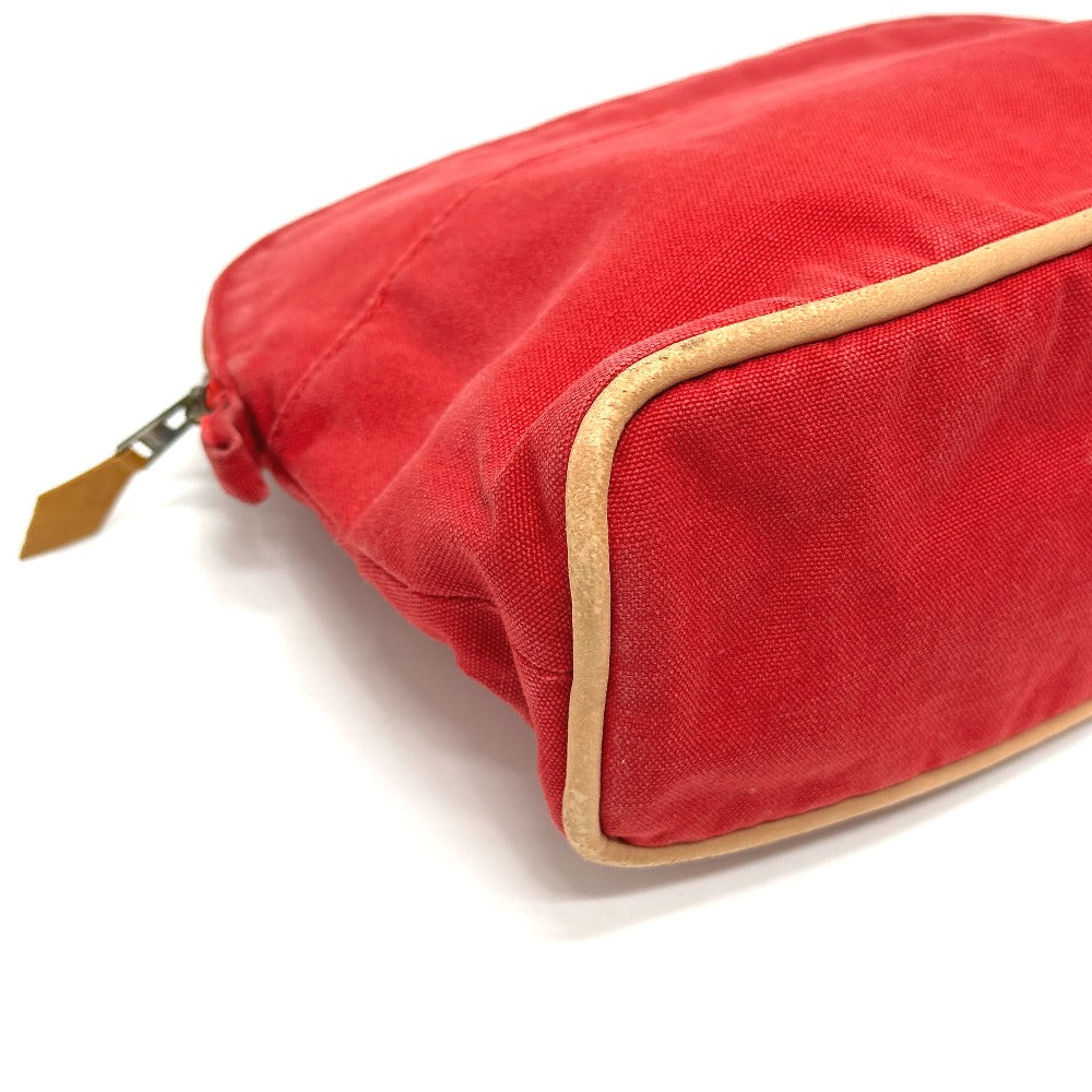HERMES ボリードポーチ25 ポーチ キャンバス レディース レッド