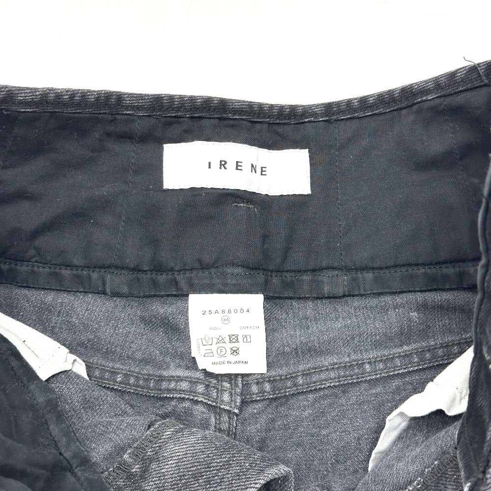 IRENE 25A88004 ダブルウエストデニムパンツ アパレル ボトムス ジーンズ デニムパンツ コットン レディース ブラック