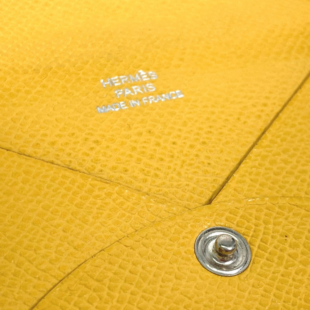 HERMES カルヴィ 名刺入れ 革小物 パスケース カードケース エプソン レディース イエロー