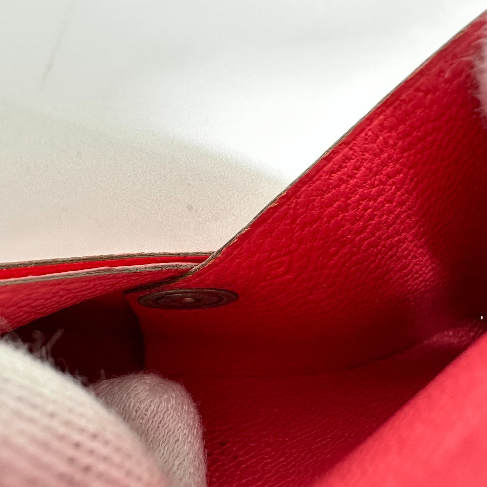 HERMES Calvi Business Card Holder/Pass Case, Bifold Card Case, Epson, Women's, Rose Azalee, Pink