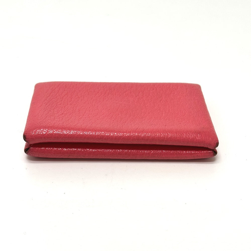HERMES Calvi Business Card Holder/Pass Case, Bifold Card Case, Epson, Women's, Rose Azalee, Pink