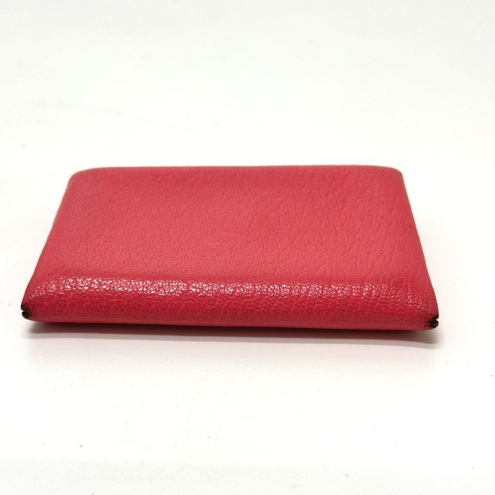 HERMES Calvi Business Card Holder/Pass Case, Bifold Card Case, Epson, Women's, Rose Azalee, Pink