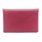 HERMES Calvi Accesorios de hardware plateado Estuche para tarjetas plegable Tarjetero para tarjetas de visita Estuche para monedas Evercolor Mujer Rosa Rosa