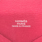 HERMES Calvi Accesorios de hardware plateado Estuche para tarjetas plegable Tarjetero para tarjetas de visita Estuche para monedas Evercolor Mujer Rosa Rosa