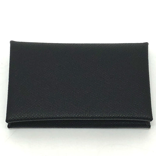 HERMES カルヴィ 名刺入れ 2つ折り カードケース エプソン レディース ブラック