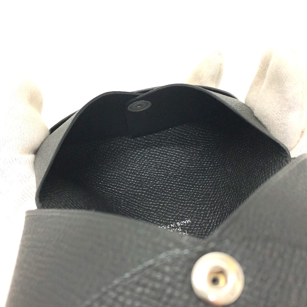 HERMES カルヴィ 名刺入れ 2つ折り カードケース エプソン レディース ブラック