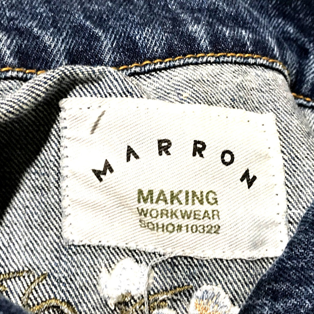 MARRON ダメージ加工 刺繍梅モチーフ 長袖 デニムジャケット レディース - brandshop-reference