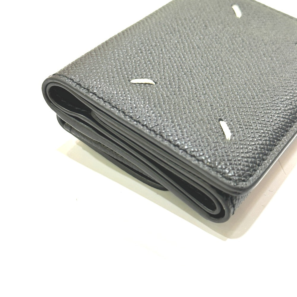 Maison Margiela SA2UI0005 ステッチ コンパクトウォレット 短財布 3つ折り財布 レザー レディース ブラック