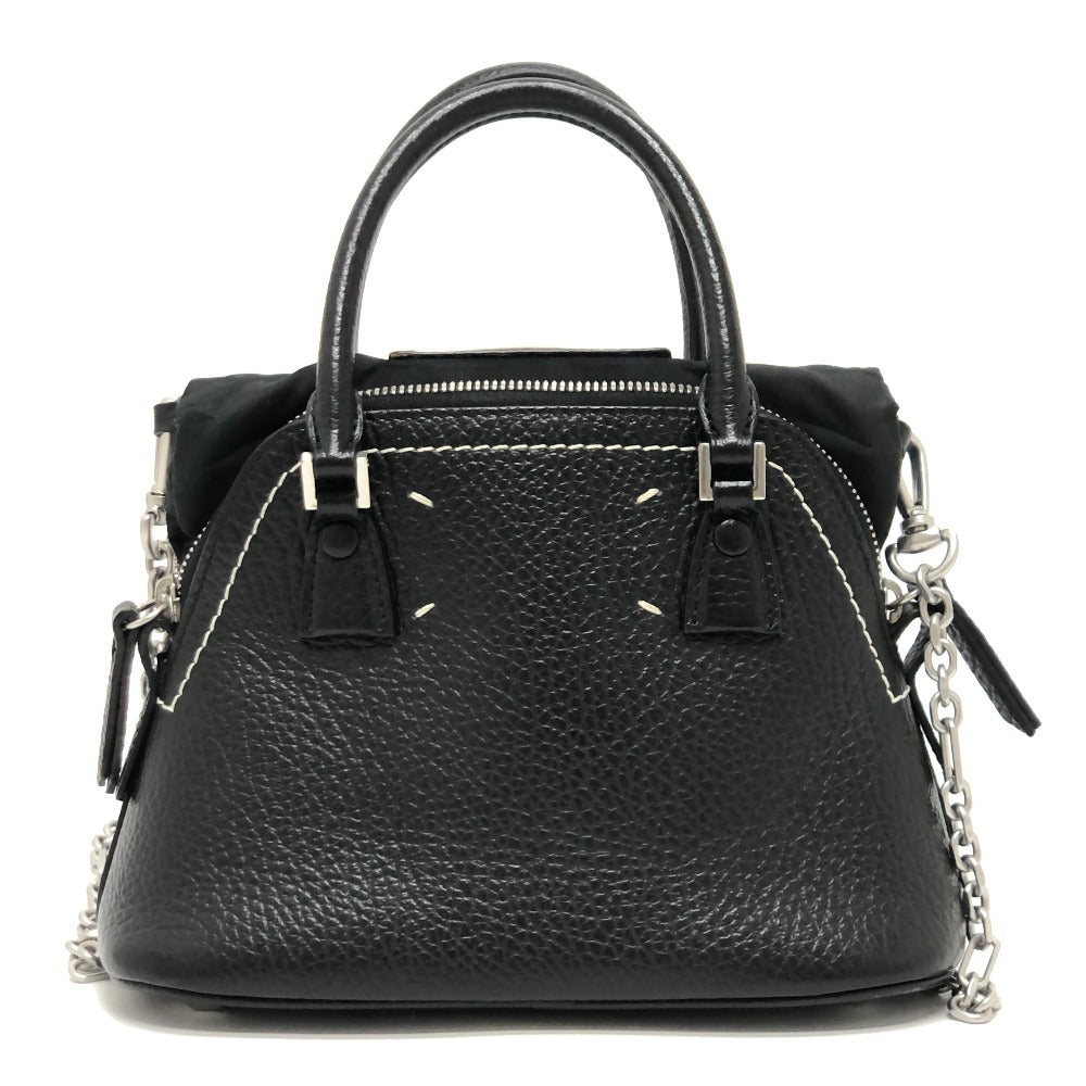 Maison Margiela 56WG0081 5AC マイクロ カバン 2WAY チェーン ショルダー ハンドバッグ レザー レディース ブラック