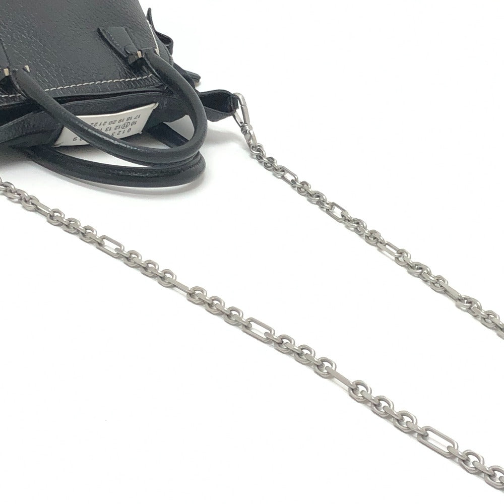 Maison Margiela 56WG0081 5AC マイクロ カバン 2WAY チェーン ショルダー ハンドバッグ レザー レディース ブラック